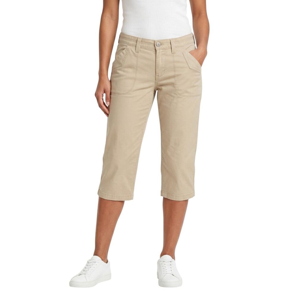 Levi's Beige Mid-Rise Twill Capri Size 12